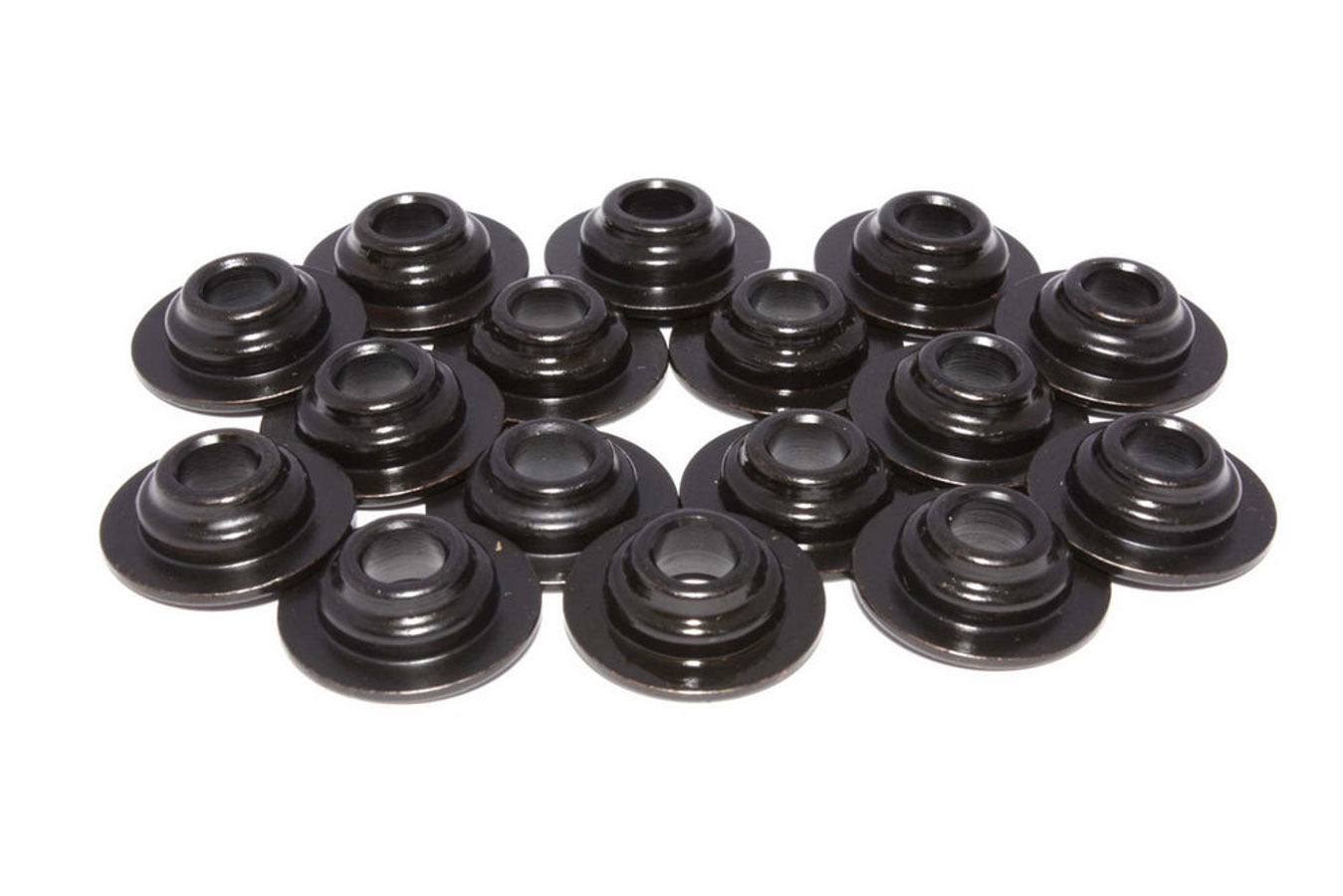 Valve Spring Retainer - 7 Degree - 0.630 in OD Step - 0.959 in Single Spring - Chromoly - Black Oxide - Ford Modular - Set of 16
