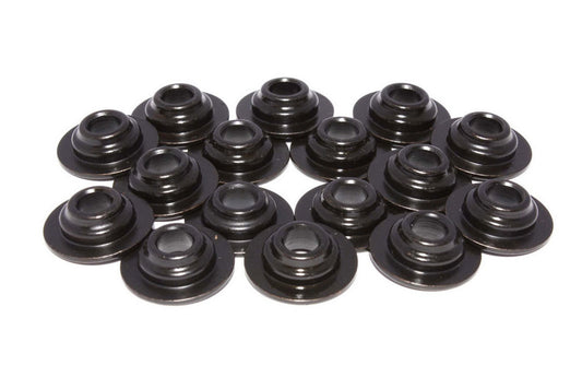Valve Spring Retainer - 7 Degree - 0.630 in OD Step - 0.959 in Single Spring - Chromoly - Black Oxide - Ford Modular - Set of 16
