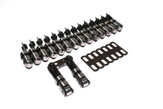 Lifter - Endure-X - Mechanical Roller - 0.875 in OD - 0.180 in Offset - 0.300 in Taller - Link Bar - Small Block Chevy - Set of 16