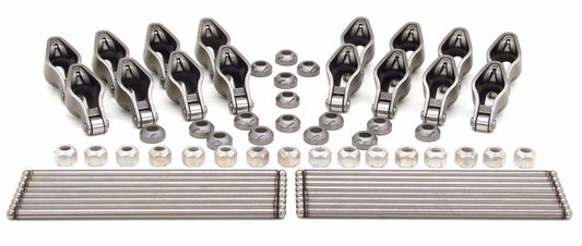 Rocker Arm - Magnum Rockers - High Energy Pushrods - 3/8 in Stud Mount - 1.52 Ratio - Roller Tip - Chromoly / Steel - Small Block Chevy - Kit