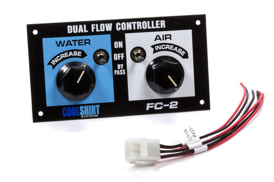 Temperature Control Switch - Dash Mount - 5-1/4 x 3-1/4 in - Toggle / Dial Switch - 12V - Aluminum - Blue Paint - Dual Pump Setup - Each