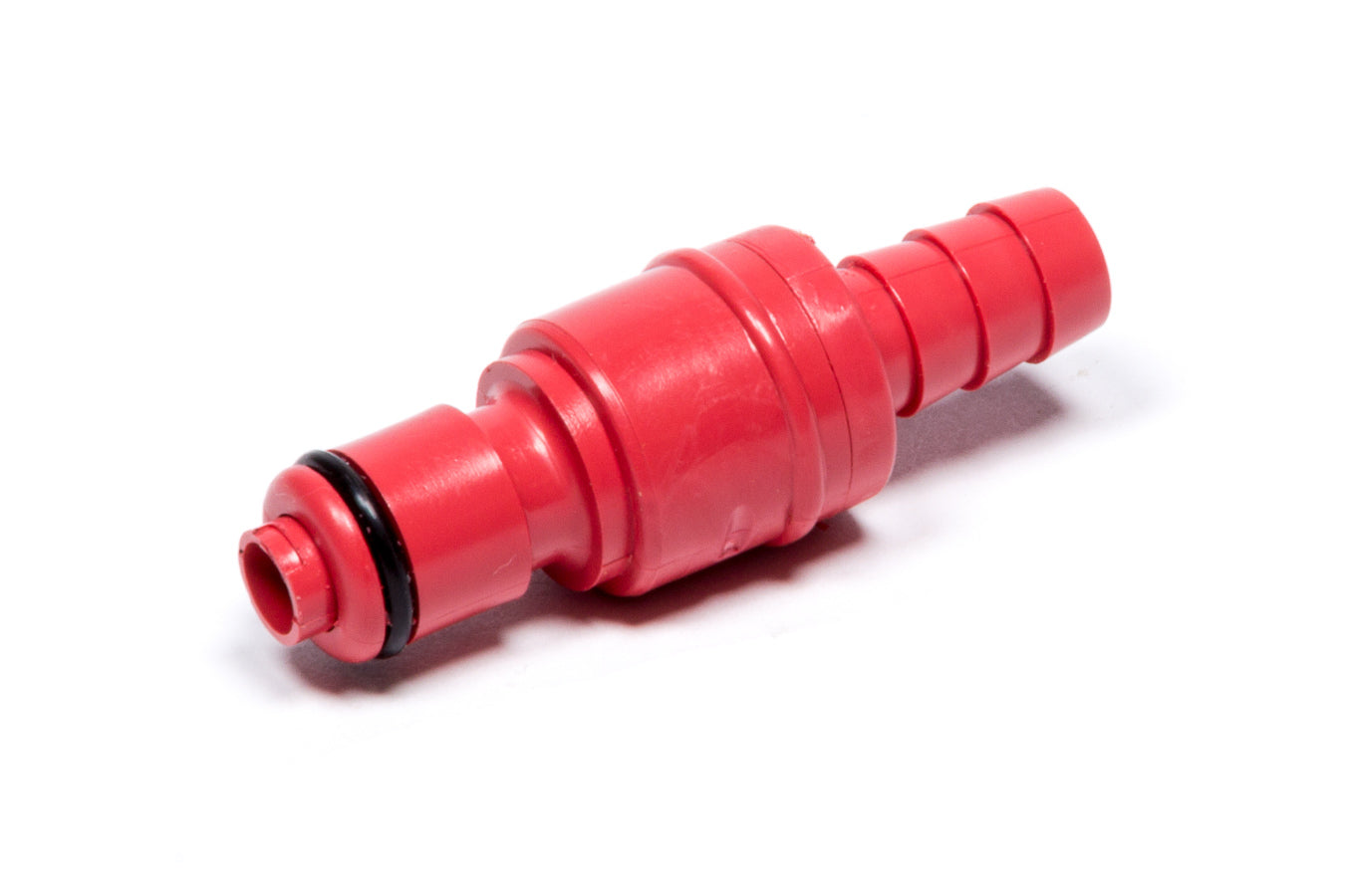 Fitting - Quick Disconnect - 5/16 in Hose Barb to 5/16 in Male Quick Disconnect - Plastic - Red - Each