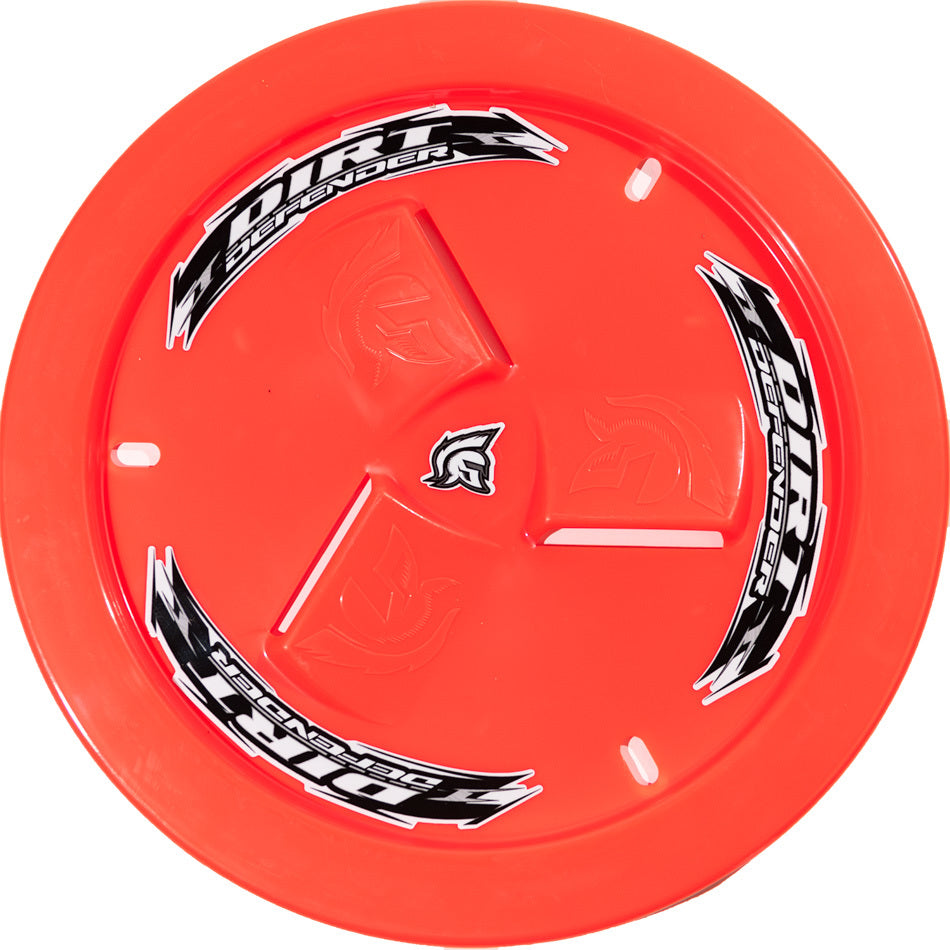 Mud Cover - Bolt-On - Hardware Included - Vented - Cover Only - Plastic - Fluorescent Red - 15 in Wheels - Each