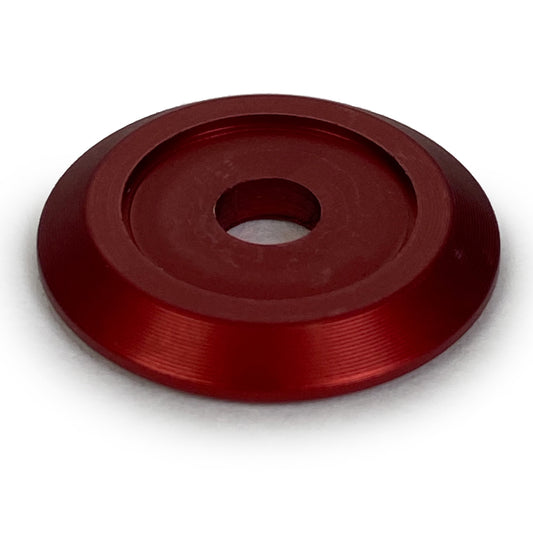 Body Bolt Washer - Countersunk - 1/4 in ID - 1-1/4 in OD - Aluminum - Red Anodized - Set of 50