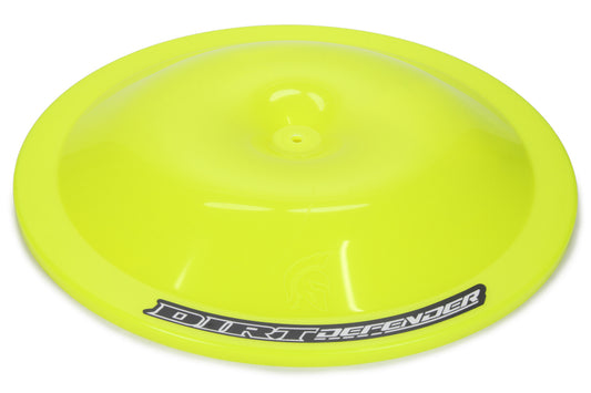 Air Cleaner Lid - 14 in Round - Dirt Defender Logo - Plastic - Neon Yellow - Each