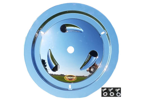 Mud Cover - Ultimate Real - Quick Turn Fasteners - Hardware Included - Vented - Cover Only - Plastic - Chrome - 15 in Wheels - Each