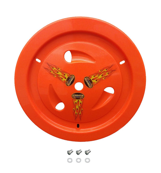 Mud Cover - Ultimate Real - Quick Turn Fasteners - Hardware Included - Vented - Cover Only - Plastic - Fluorescent Orange - 15 in Wheels - Each