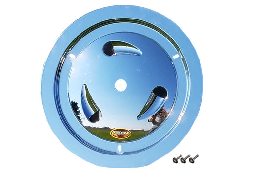 Mud Cover - Ultimate - Bolt-On - Hardware Included - Vented - Cover Only - Plastic - Chrome - 15 in Wheels - Each