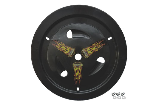 Mud Cover - Ultimate - Quick Turn Fastener - Hardware Included - Vented - Cover Only - Plastic - Black - 15 in Wheels - Each