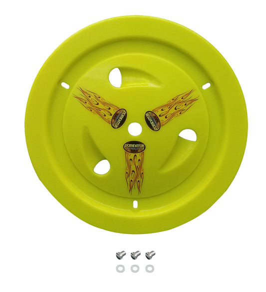 Mud Cover - Ultimate - Quick Turn Fasteners - Hardware Included - Vented - Cover Only - Fluorescent Yellow - 15 in Wheels - Each