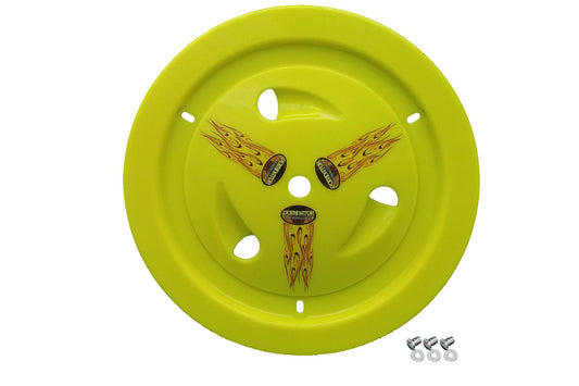 Mud Cover - Ultimate - Quick Turn Fastener - Hardware Included - Vented - Cover Only - Plastic - Fluorescent Yellow - 15 in Wheels - Each