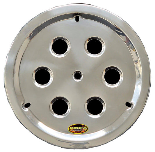 Mud Cover - Bolt-On - Vented Center Hole - Aluminum - Polished - 15 in Wheels - Each