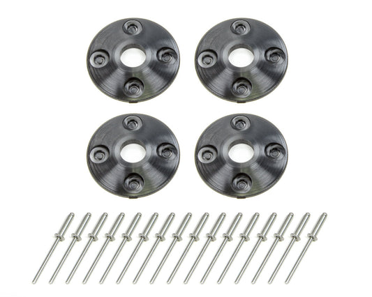 Scuff Plate - 1.5 in OD - 0.5 in ID - Plastic - Black - Set of 4