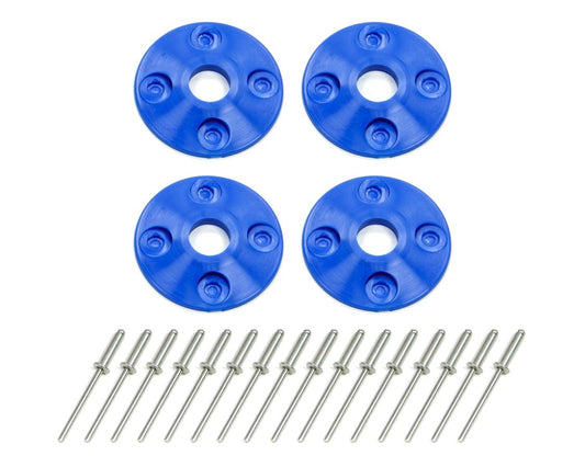 Scuff Plate - 1.5 in OD - 0.5 in ID - Plastic - Blue - Set of 4