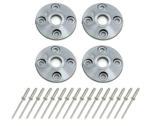 Scuff Plate - 1.5 in OD - 0.5 in ID - Plastic - Silver - Set of 4