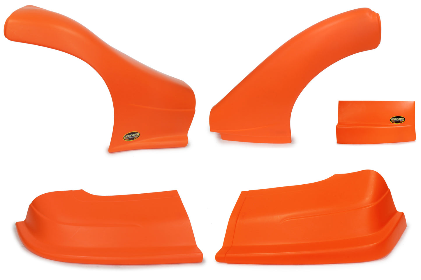 Nose - Dominator - Complete - Fenders Included - Plastic - Fluorescent Orange - Dirt Late Model - Kit