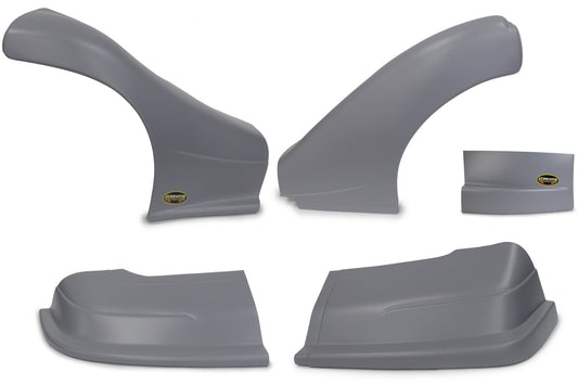 Nose - Dominator - Complete - Fenders Included - Plastic - Gray - Dirt Late Model - Kit
