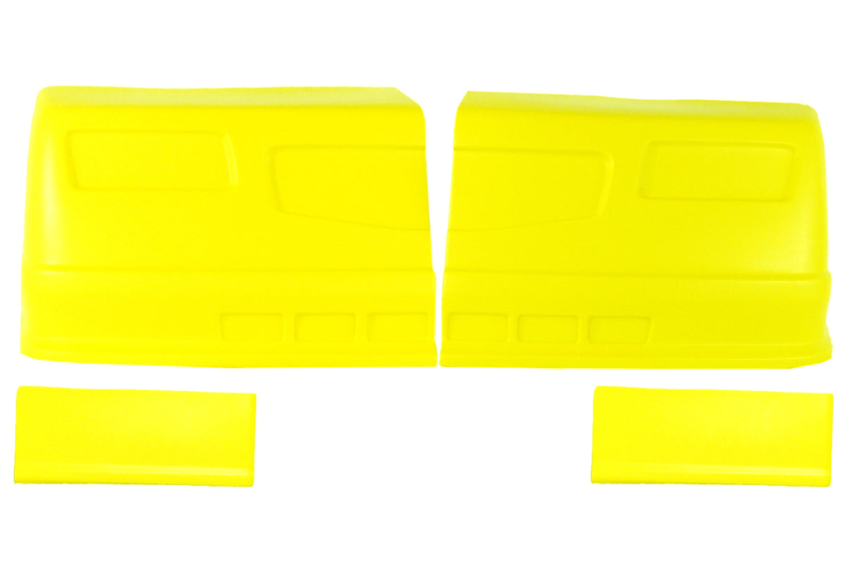 Nose - Dominator SS - Complete - Fender Extensions Included - Plastic - Fluorescent Yellow - Universal - Street Stock - Kit