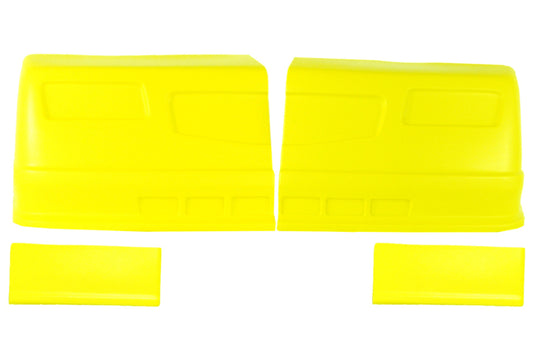 Nose - Dominator SS - Complete - Fender Extensions Included - Plastic - Fluorescent Yellow - Universal - Street Stock - Kit