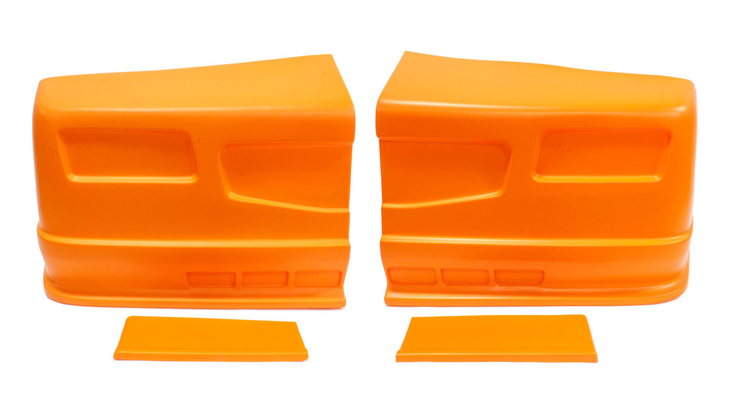 Nose - Dominator SS - Complete - Fender Extensions Included - Plastic - Orange - Universal - Street Stock - Kit