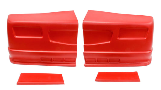 Nose - Dominator SS - Complete - Fender Extensions Included - Plastic - Red - Universal - Street Stock - Kit