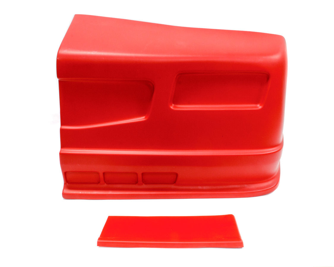 Nose - Dominator SS - Driver Side - Fender Extension Included - Plastic - Red - Universal - Street Stock - Kit