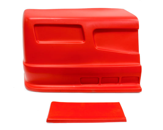 Nose - Dominator SS - Passenger Side - Fender Extension Included - Plastic - Red - Universal - Street Stock - Kit