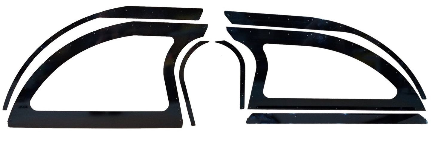 Sail Panel - Rear - Aluminum - Black Powder Coat - Dirt Late Model - Pair