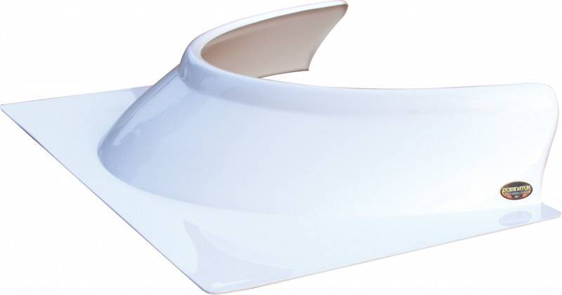 Cockpit Deflector - 3 in Height - 19.75 in Long x 28.25 in Wide - Plastic - White - Dirt Late Model - Each