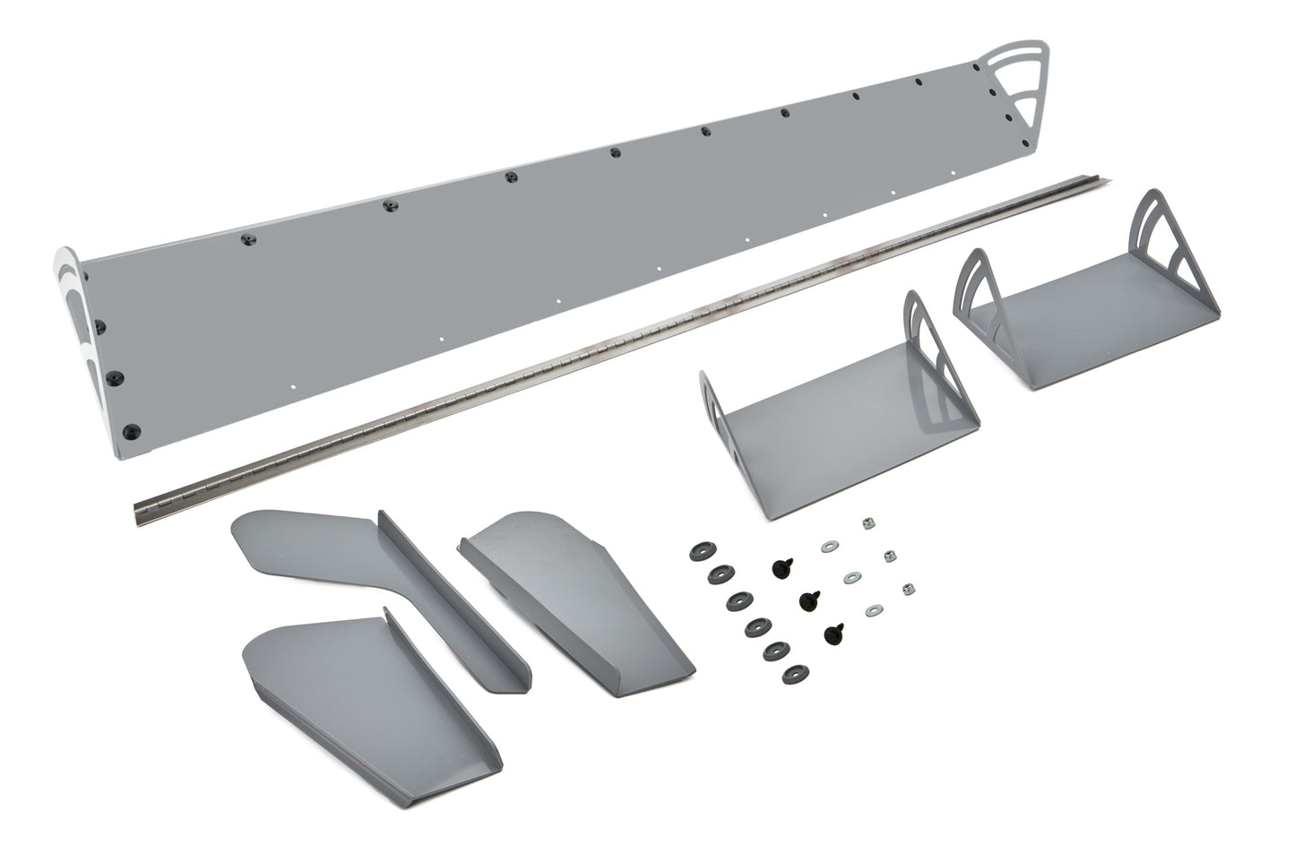 Spoiler - 72 x 8 in - Adjustable - 2-Piece - Plastic - Gray - Dirt Late Model - Kit
