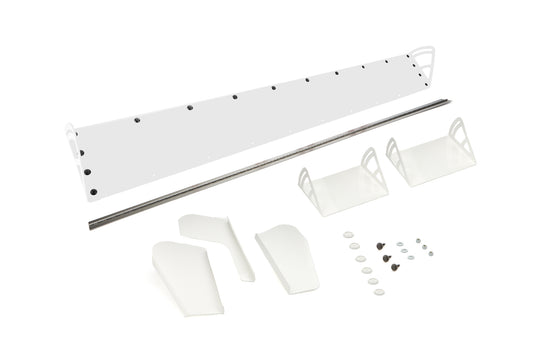 Spoiler - 72 x 8 in - Adjustable - 2-Piece - Plastic - White - Dirt Late Model - Kit
