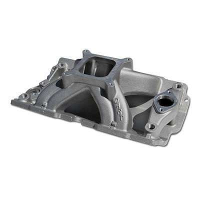 Intake Manifold - Race Series - Square Bore - Single Plane - Aluminum - Natural - 18/16/15Degree Head - Small Block Chevy - Each