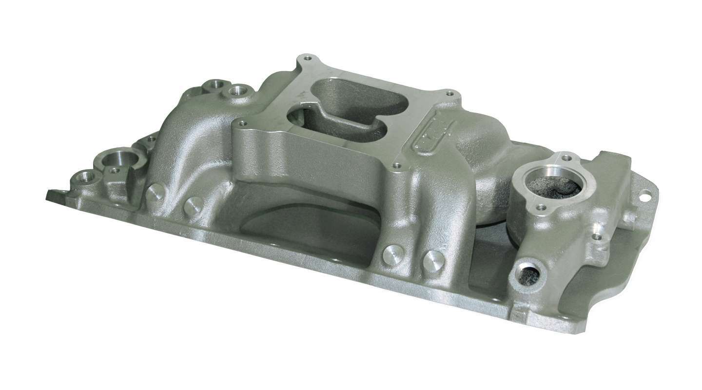 Intake Manifold - SHP - Square Bore - Dual Plane - Aluminum - Natural - Small Block Chevy - Each