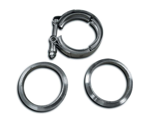 V-Clamp Assembly - 3 in OD Tubing - Steel Rings - Stainless Clamp - Kit