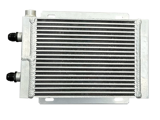 Fluid Cooler - 16.875 x 11.625 x 3.25 in - Plate Type - 12 AN Male Inlet / Outlet - 1/2 in NPT Female Auxiliary Port - Aluminum - Natural - Universal - Each