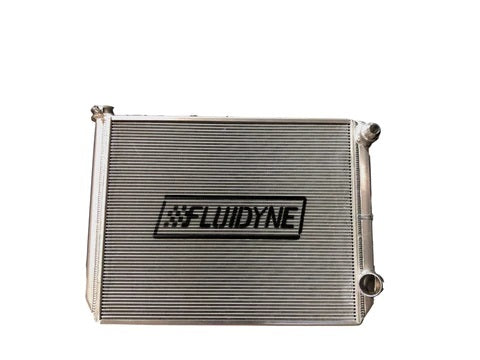 Radiator - 25 in W x 17.5 in H x 2 in D - Dual Pass - Passenger Side Inlet - Passenger Side Outlet - Aluminum - Natural - Each
