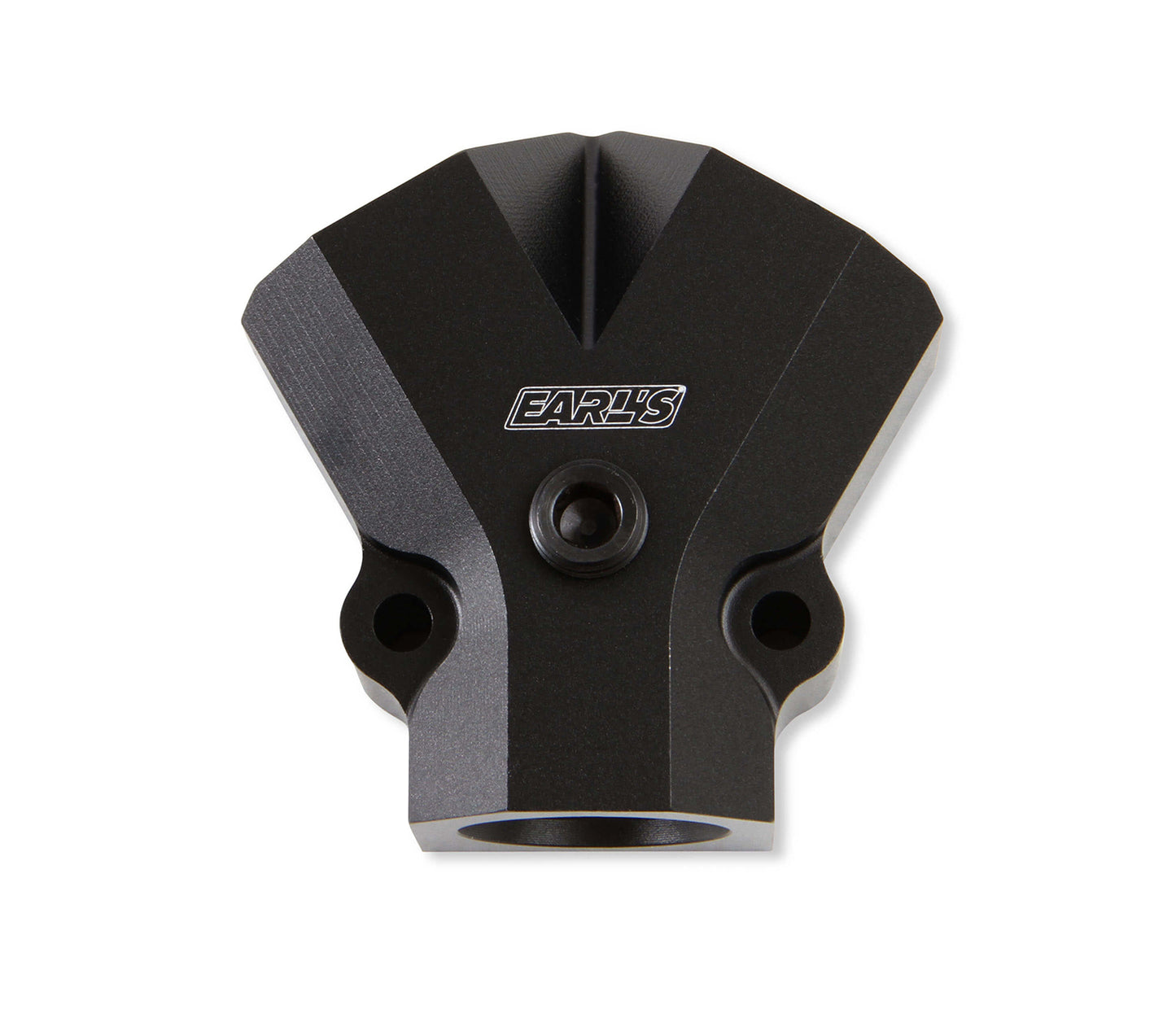 Fitting - Y Block - 1/2 in NPT Female Inlet - Dual 3/8 in NPT Female Outlets - 1/8 in NPT Female Gauge Port - Aluminum - Black Anodized - Each