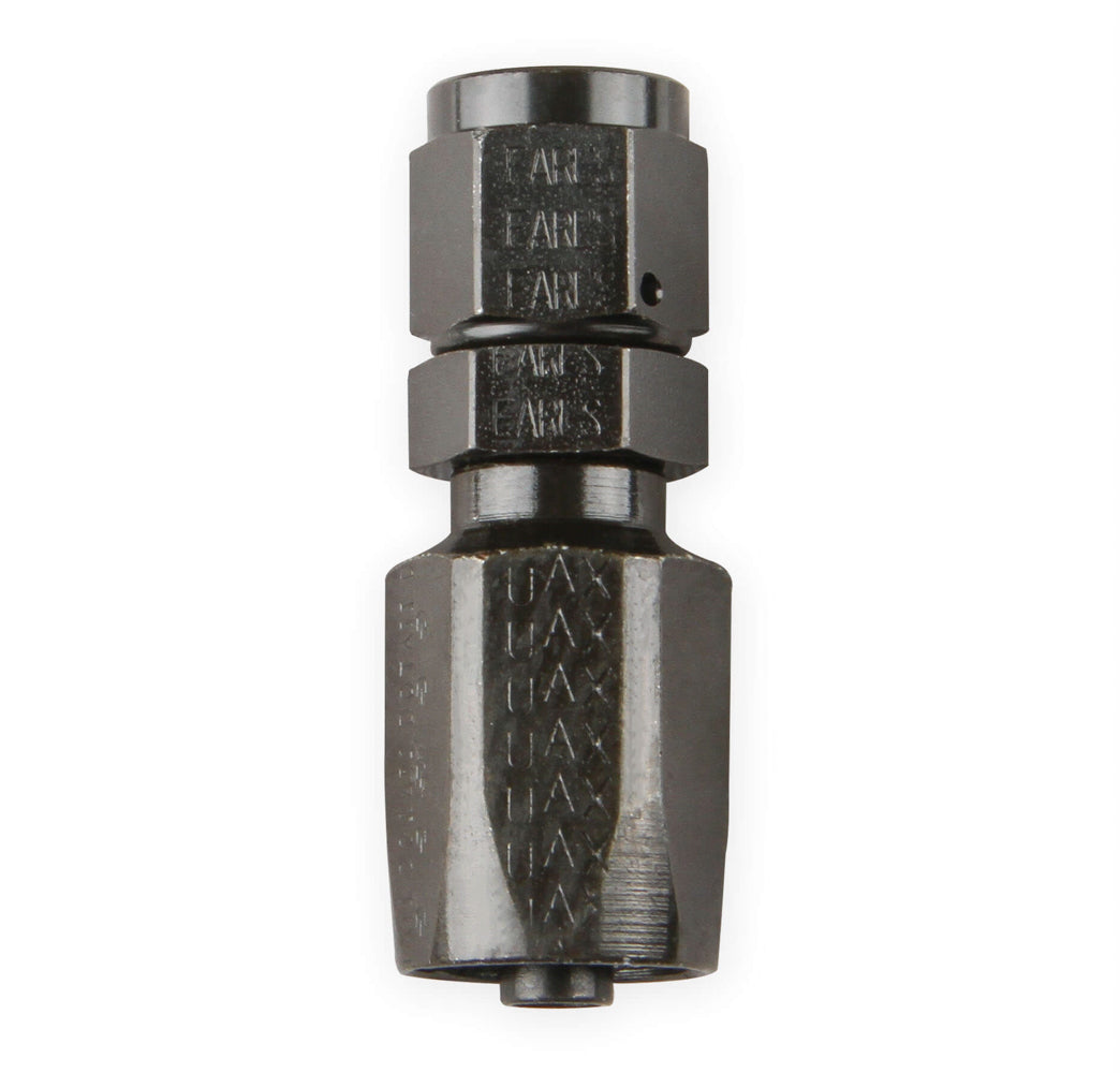 Fitting - Hose End - Power Steering - Straight - 6 AN Hose to 6 AN Female Swivel - Steel - Black Zinc - Each