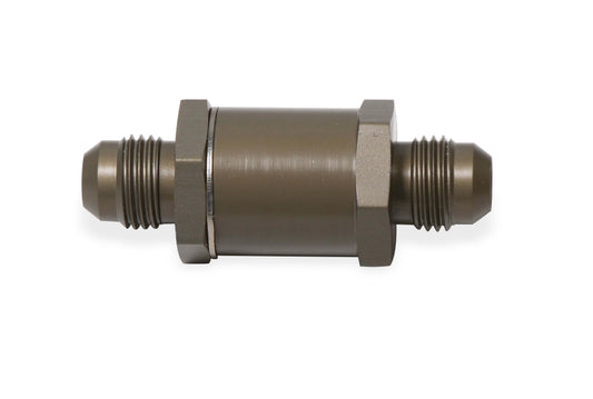 Check Valve - Flapper - 10 AN Male Inlet - 10 AN Male Outlet - 1250 psi Max - Aluminum - Pewter Anodized - Each
