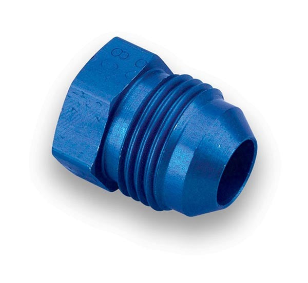 Fitting - Plug - 6 AN - Hex Head - Aluminum - Blue Anodized - Pair