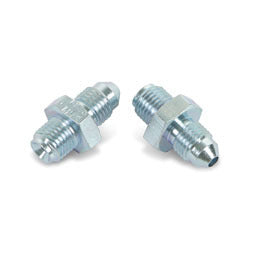 Fitting - Adapter - Straight - 3 AN Male to 3/8-24 in Inverted Flare Male - Short - Steel - Natural - 3/16 in Hardline - Pair