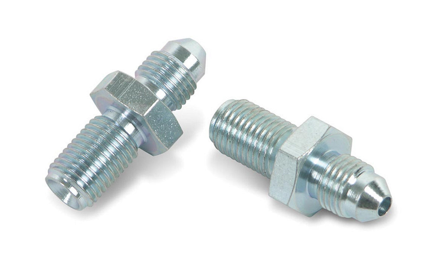 Fitting - Adapter - Straight - 3 AN Male to 3/8-24 in Inverted Flare Male - Long - Steel - Natural - 3/16 in Hardline - Pair