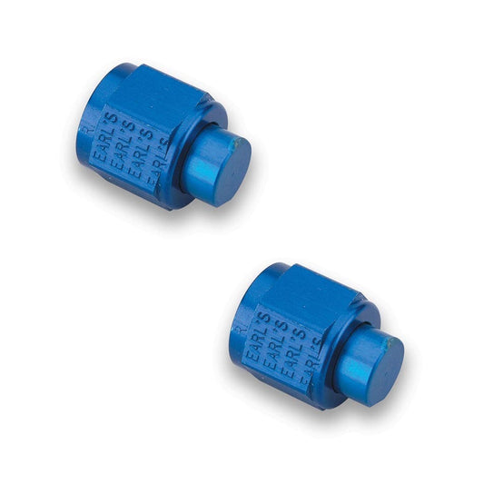 Fitting - Cap - 3 AN - Aluminum - Blue Anodized - Pair