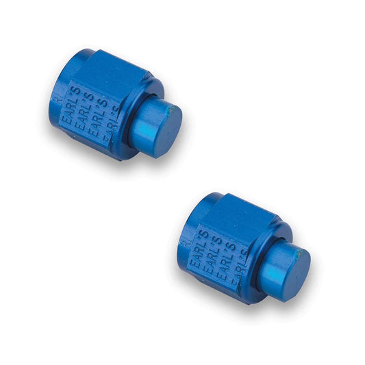 Fitting - Cap - 4 AN - Aluminum - Blue Anodized - Pair