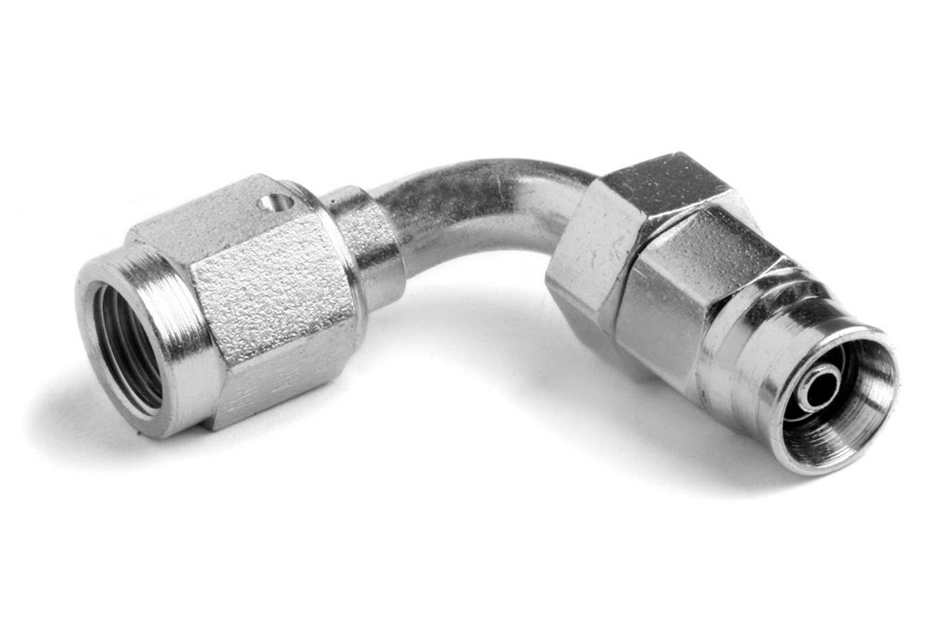 Fitting - Hose End - Speed Seal - 90 Degree - Non-Adjustable - 3 AN Hose to 3 AN Female - Steel - Nickel Plated - Each