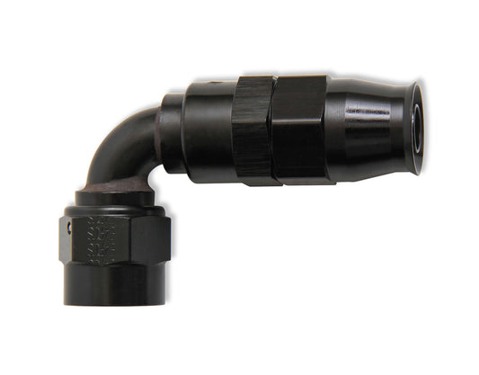 Fitting - Hose End - UltraPro - 90 Degree - 10 AN Hose to 10 AN Female Swivel - Aluminum - Black Anodized - Each