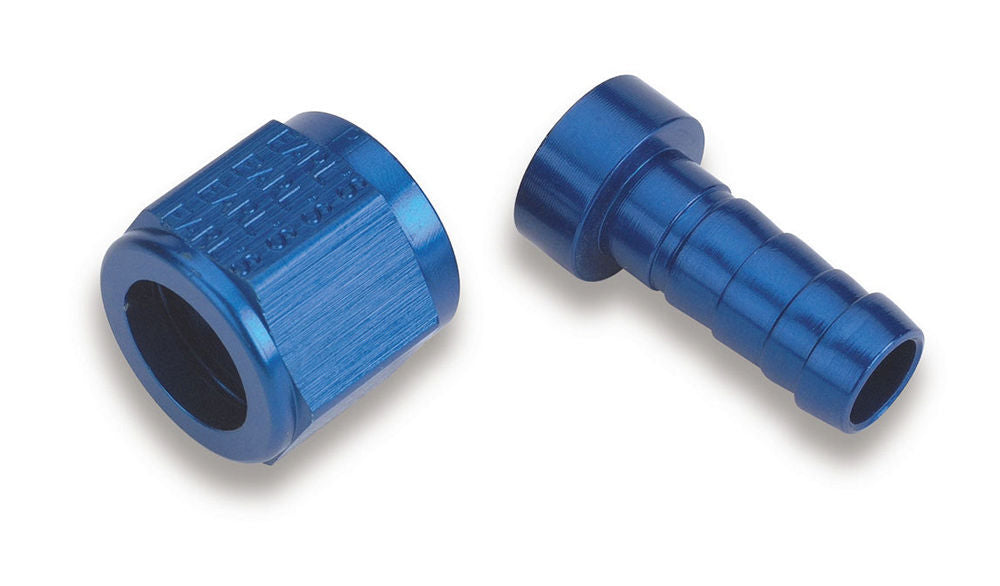 Fitting - Hose End - Auto-Mate - Straight - 10 AN Hose Barb to 10 AN Female - Aluminum - Blue Anodized - Each