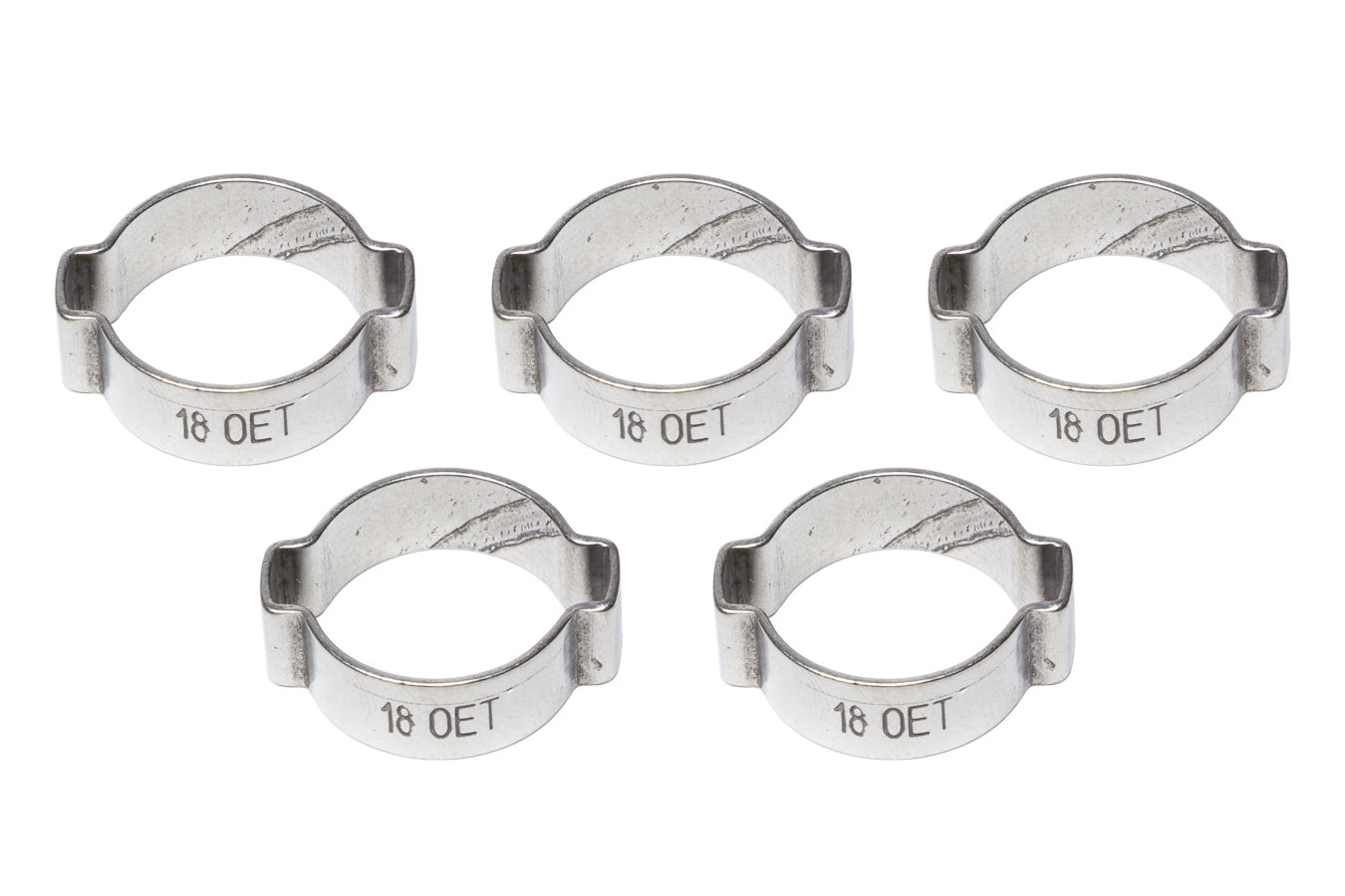 Hose Clamp - Vapor Guard - Crimp - 2 Ear - 3/8 in - Stainless - Natural - Set of 5