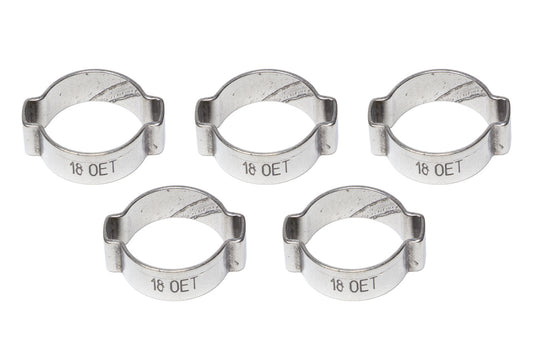Hose Clamp - Vapor Guard - Crimp - 2 Ear - 3/8 in - Stainless - Natural - Set of 5