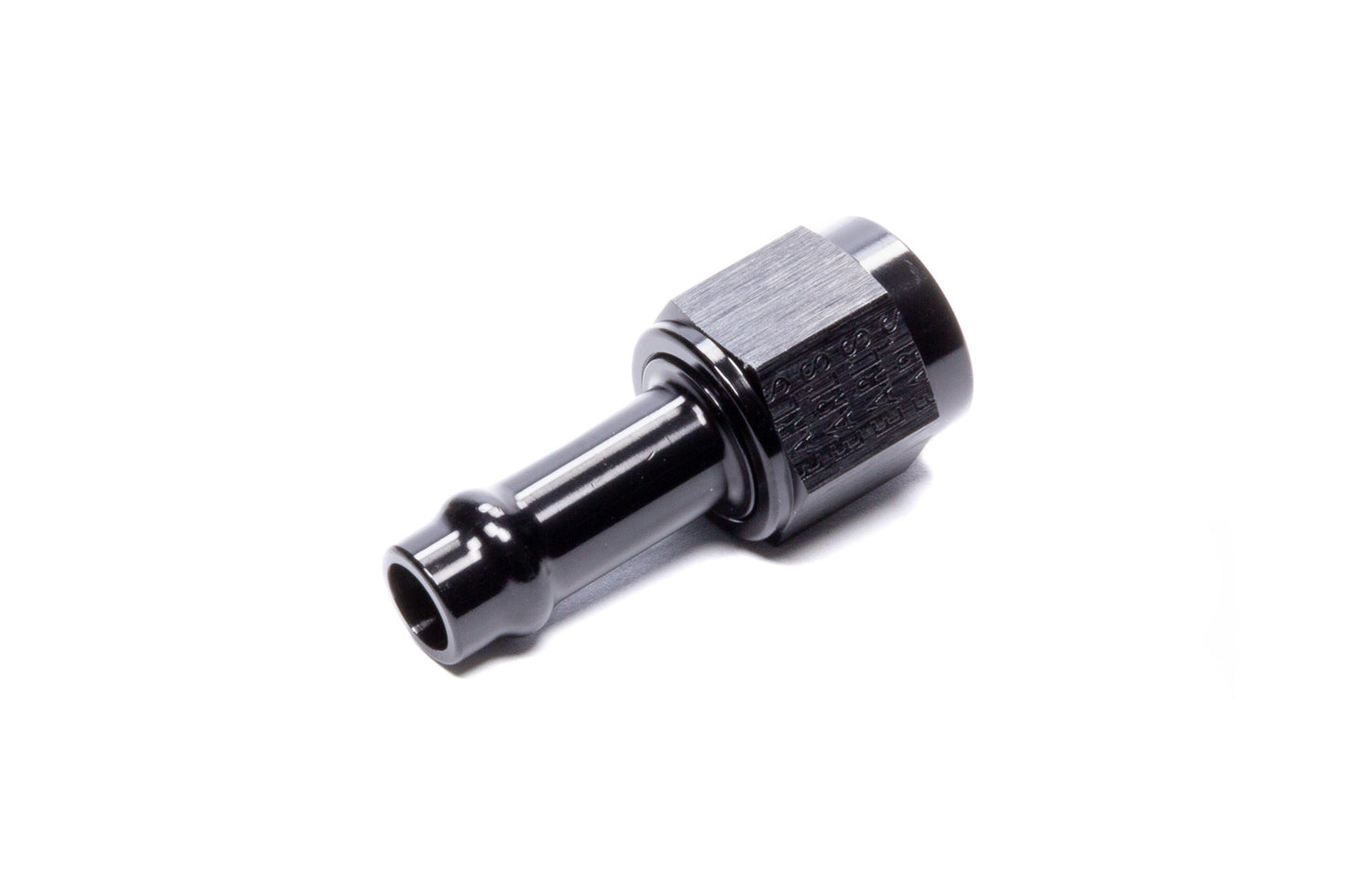 Fitting - Vapor Guard - Adapter - Straight - 6 AN Female to 3/8 in Hose Barb - Aluminum - Black Anodized - Each